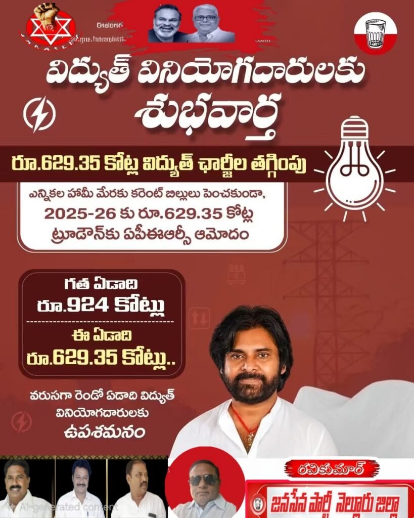 విద్యుత్ వినియోగదారులకు భారీ ఊరట: రూ.629.35 కోట్ల ట్రూ-అప్ ఛార్జీల భారం తొలగింపు