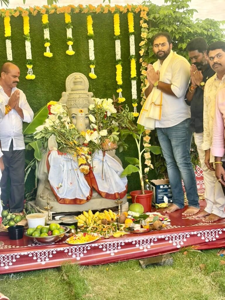 నూజివీడులో భక్తిశ్రద్ధలతో వినాయక చవితి వేడుకలు: మంత్రి క్యాంపు కార్యాలయంలో కొలుసు నితిన్ కృష్ణ ప్రత్యేక పూజలు
