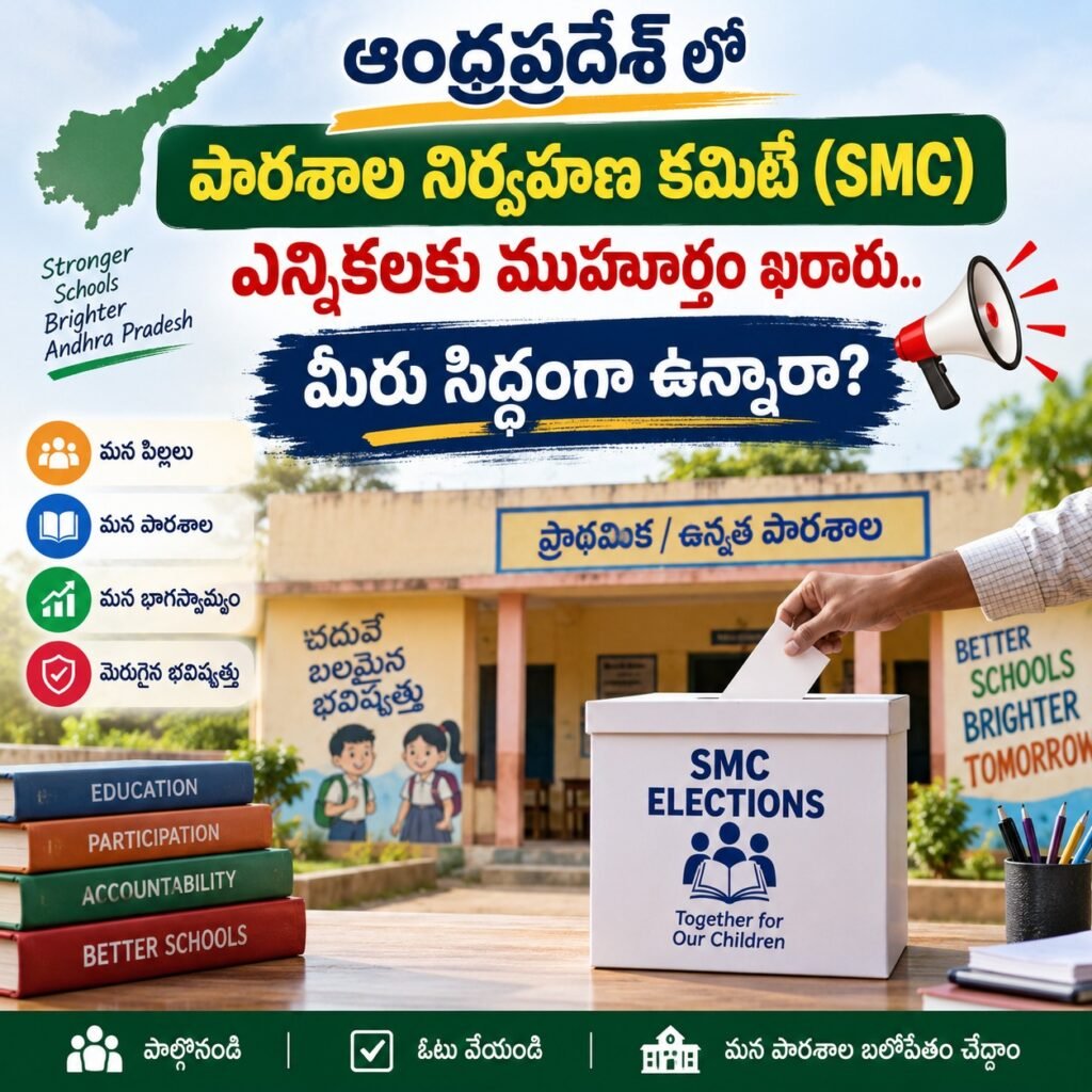 ఏపీలో పాఠశాల నిర్వహణ కమిటీల ఎన్నికల షెడ్యూల్ విడుదల: సెప్టెంబర్ 29న పోలింగ్