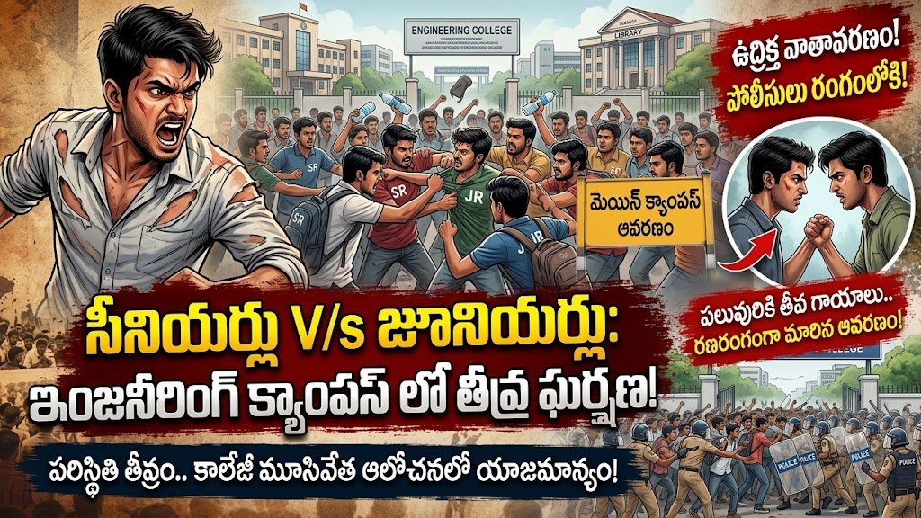 ఎన్టీఆర్ జిల్లాలో ఉద్రిక్తత.. కంచికచర్ల ఎంఐసీ కళాశాలలో సీనియర్లు, జూనియర్ల మధ్య తీవ్ర ఘర్షణ