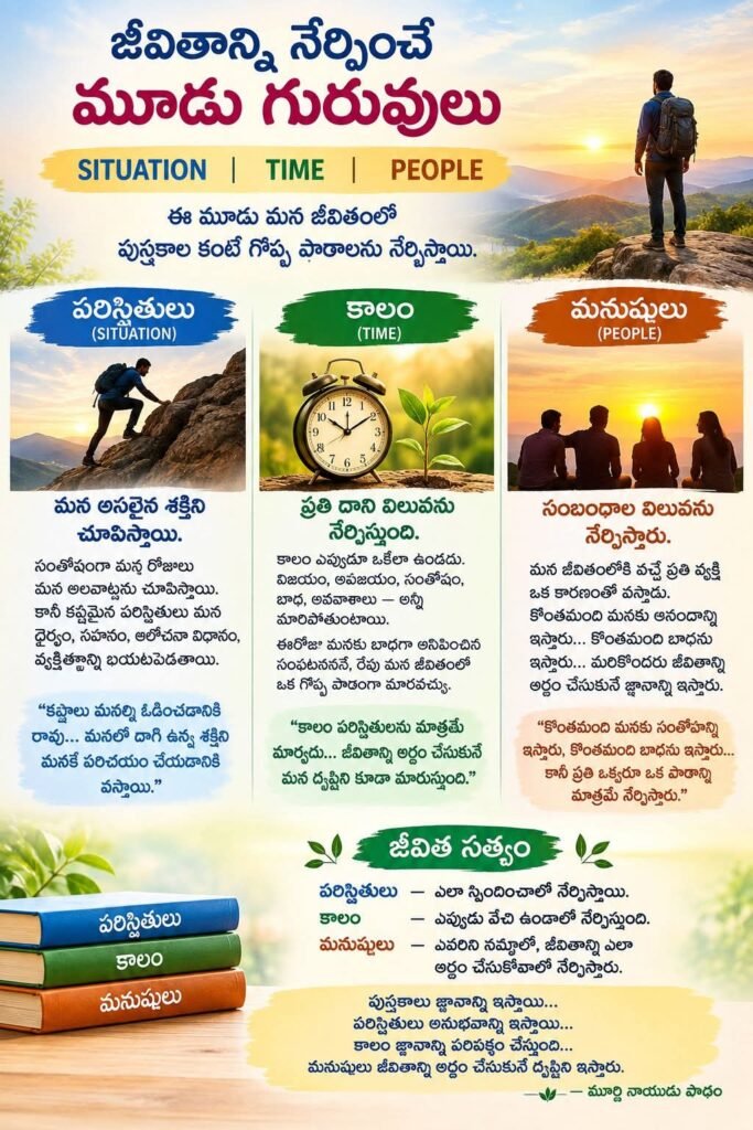 జీవితాన్ని నేర్పించే మూడు గురువులు.. పరిస్థితులు, కాలం, మనుషులే అసలైన పాఠాలు: నిఫ్టీ మాస్టర్ అధినేత పాదం మూర్తి నాయుడు స్ఫూర్తిదాయక సందేశం!