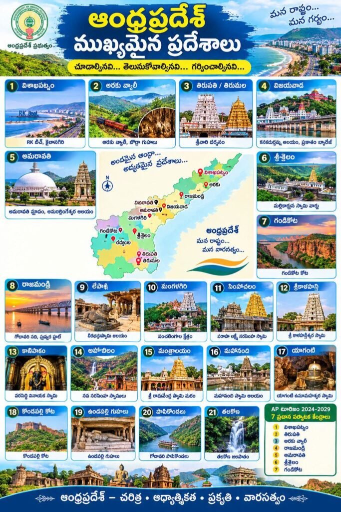 ఆంధ్రప్రదేశ్ పర్యాటక వైభవం: 21 అద్భుత ప్రాంతాలు.. 7 ప్రధాన హబ్‌లు!